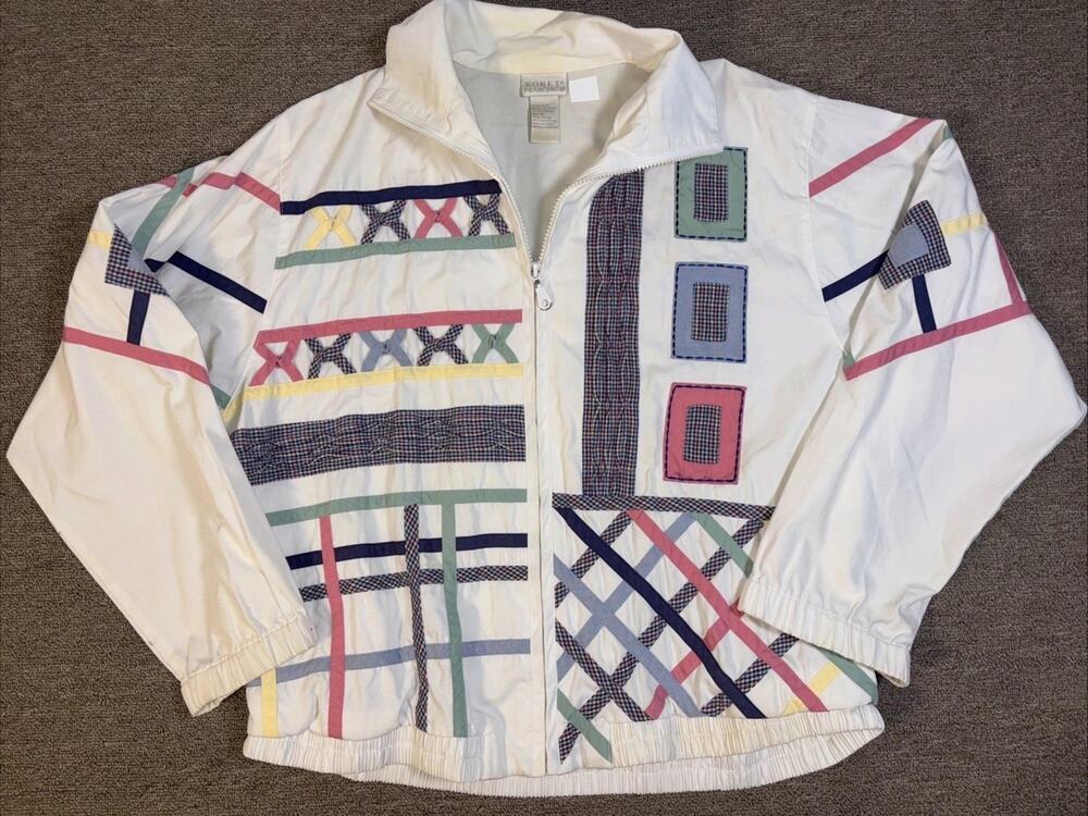 Vintage Women’s Cotton Windbreaker Lightweight Jacket Koret Pastel Medium 24x25